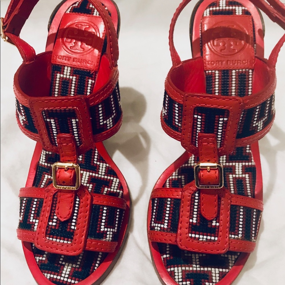 TORY BURCH Woven Sandal Heels